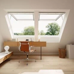 VELUX Elektro Klapp-Schwing-Fenster INTEGRA® GPU 006621 Kunststoff Weiß Alu ENERGIE PLUS Dachfenster