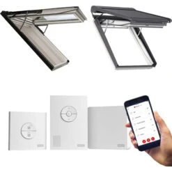 VELUX Aktionsfenster Elektro Klapp-Schwing-Fenster INTEGRA® GPU 007021 Kunststoff Weiß Alu THERMO Dachfenster Aktionspaket