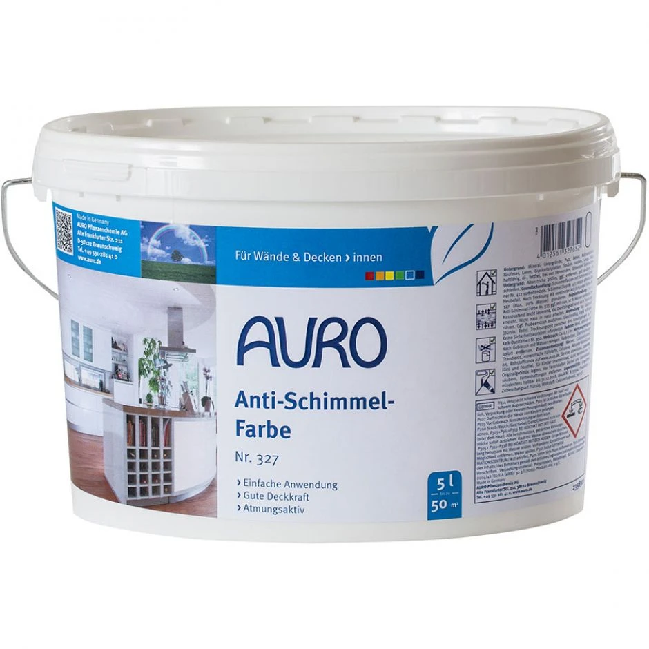 AURO Anti-Schimmel-Farbe Weiß Nr.327 3 AURO Anti-Schimmel-Farbe Weiß Nr.327