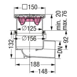 KESSEL Kellerablauf Practicus Auslauf Seitlich 150x150 Mm Bodenablauf -Baustoffe Geschäft 34101 tz 2