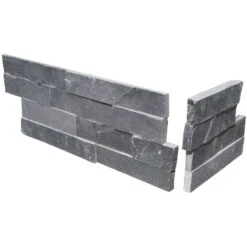 Wandverblender Naturstein Schiefer Schwarz Riemchen -Baustoffe Geschäft 53155 wvb ecke schiefer schwarz offen 02