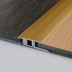 PARKETTFREUND Übergangsprofil PF 578 V Alu Eloxiert Edelstahl Fein Geschliffen Schraub- Und Clicksystem Übergangsschiene Grau -Baustoffe Geschäft 578 bild