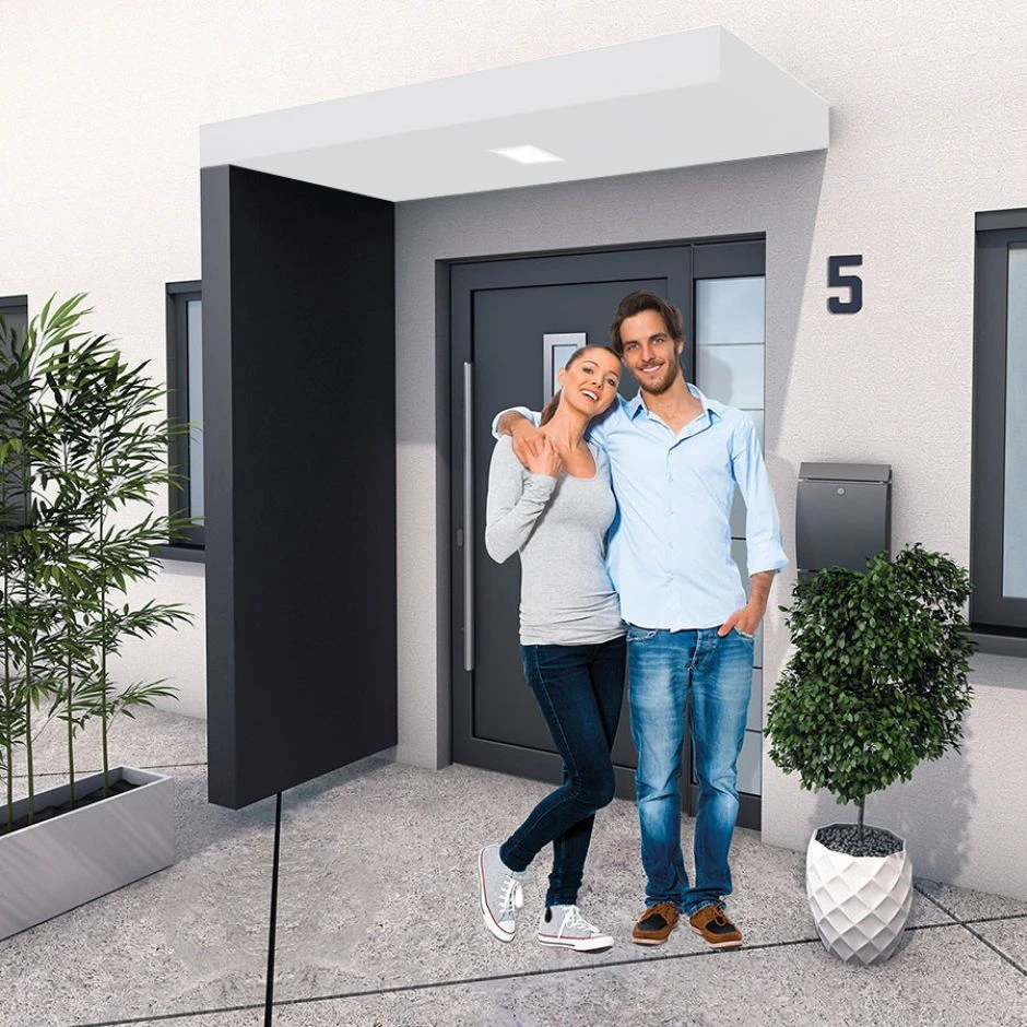 Gutta Seitenblende Für Rechteckvordach BS Anthrazit 4 Gutta Seitenblende Für Rechteckvordach BS Anthrazit – Bild 2