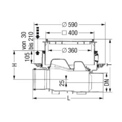 KESSEL Grundkörper-Reinigungsrohr Controlfix Unterflurinstallation Befliesbar -Baustoffe Geschäft 80100s tz 1