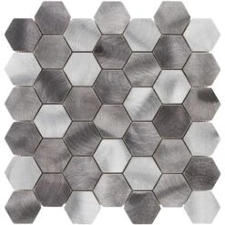 Metallmosaik Silver Hexagon 30x30 Cm Mosaikfliesen