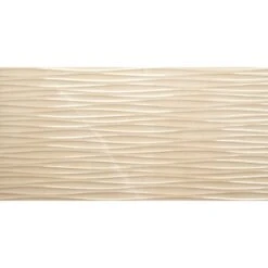 Wellker Wandfliese Etania Crema Waves Glasiert Glänzend Rektifiziert 30x60 Cm Stärke 10 Mm