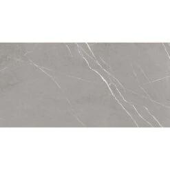 Wellker Fliesen Premium Marble Navas Dunkelgrau Glasiert Glänzend Rektifiziert 60x120 Cm Stärke 10 Mm