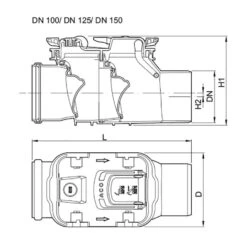 ACO Rückstaudoppelverschluss Triplex Typ-2 Freiliegende Rohrleitung -Baustoffe Geschäft aco triplex typ2 100150 tz