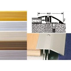 HARO Anpassungsprofil Typ386 L/P Silber Übergangsschiene Grau