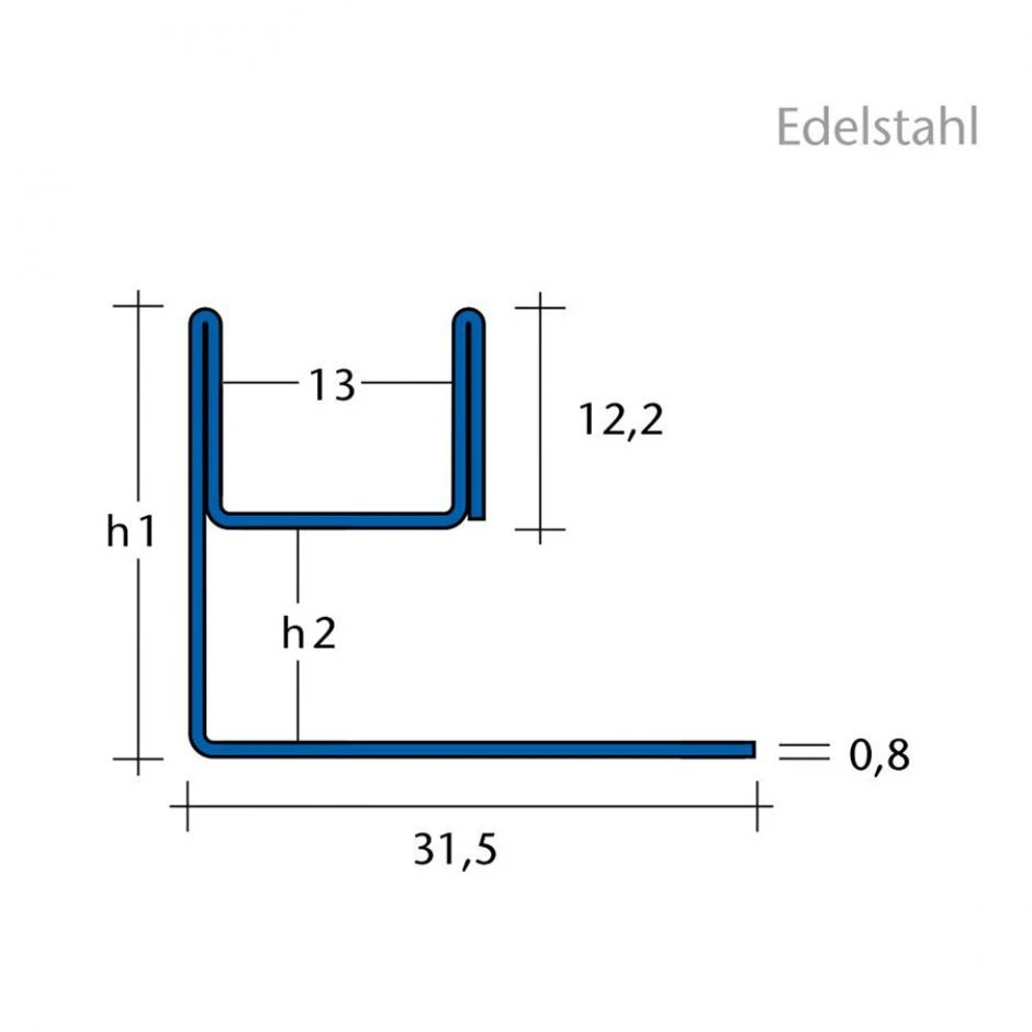 BLANKE Fliesenschiene Aufnahmeprofil AQUA-GLAS Edelstahl Gebürstet 4 BLANKE Fliesenschiene Aufnahmeprofil AQUA-GLAS Edelstahl Gebürstet – Bild 2