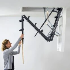 DOLLE Stahl Bodentreppe ClickFIX Comfort 3-teilig, U-Wert 0,49 Dachbodentreppe -Baustoffe Geschäft bodentreppe dolle clickfix comfort 3tlg 0305126 vid 00330 leiternteil ausklappen einklappen