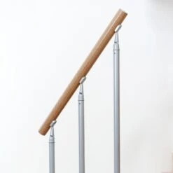 DOLLE Mittelholmtreppe Dublin, Inkl. Einseitigem Geländer -Baustoffe Geschäft dolle dublin 4gew eiche natur lackiert perlgrau einzelstabgelaender 17 a ae