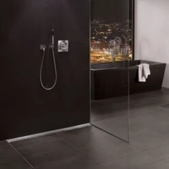 BLANKE Fliesenschiene Aufnahmeprofil AQUA-GLAS Edelstahl Gebürstet 11 BLANKE Fliesenschiene Aufnahmeprofil AQUA-GLAS Edelstahl Gebürstet -Baustoffe Geschäft einbaubeispiel aqua glas profile 5 3