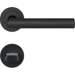 Karcher Türgriff-Garnitur Rhodos ER28 Kosmos Schwarz Türklinke -Baustoffe Geschäft er28 bad in 83 v o