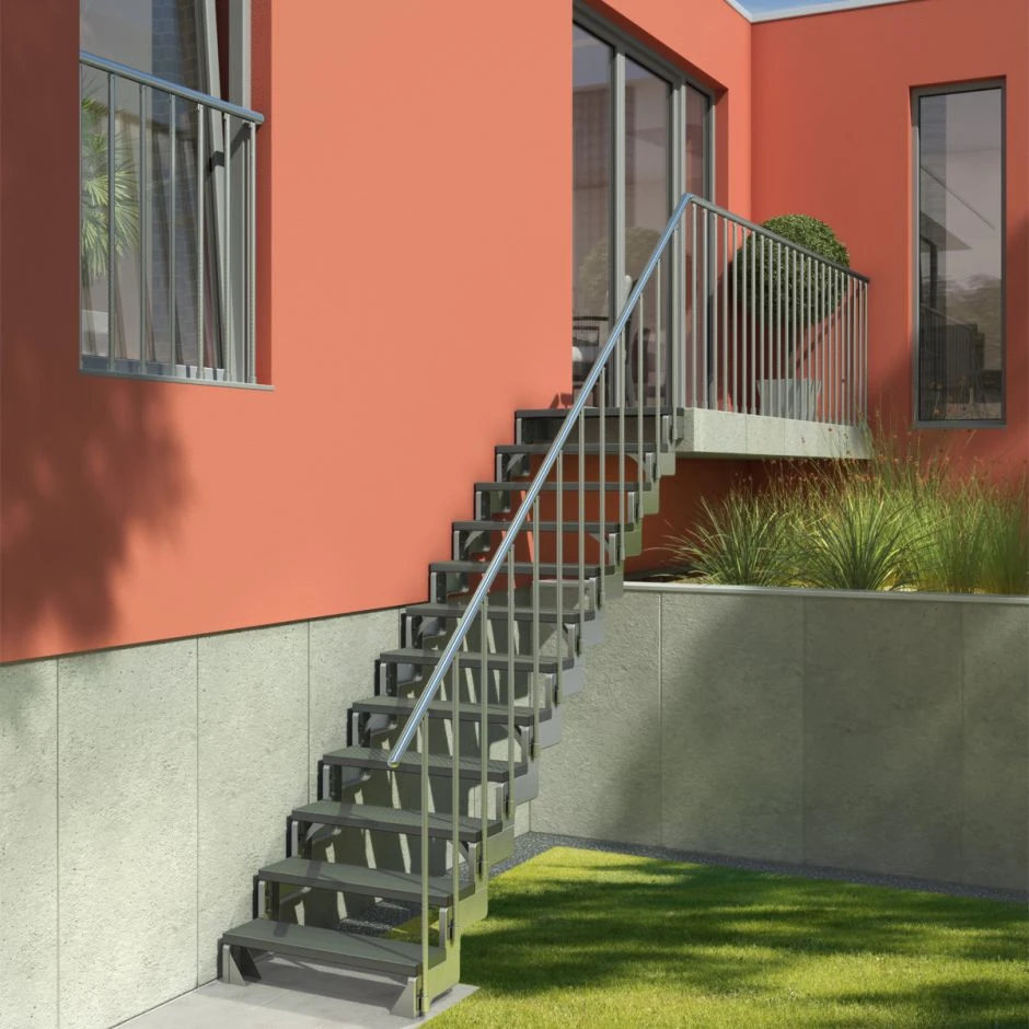 DOLLE Außentreppe Stahlwangentreppe Gardentop Feuerverzinkt Gartentreppe 4 DOLLE Außentreppe Stahlwangentreppe Gardentop Feuerverzinkt Gartentreppe – Bild 2