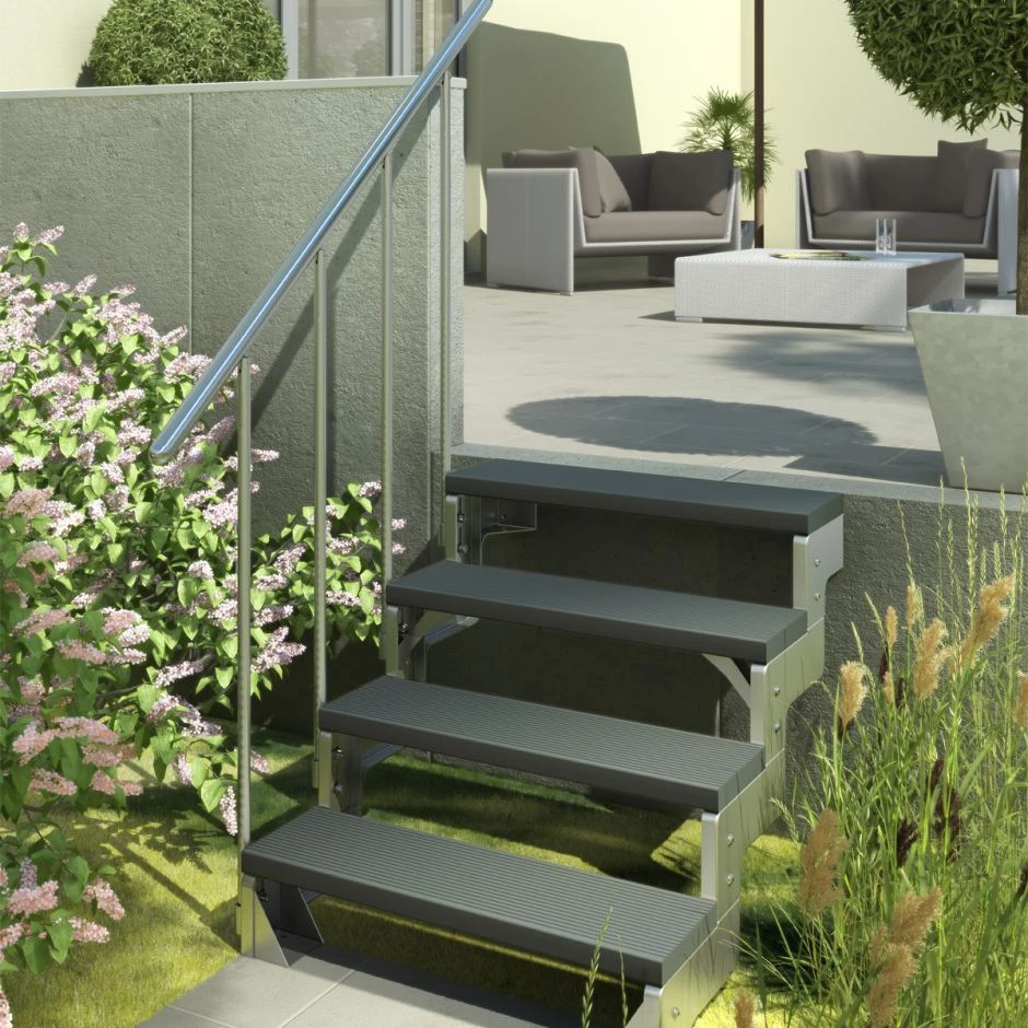 DOLLE Außentreppe Stahlwangentreppe Gardentop Feuerverzinkt Gartentreppe 5 DOLLE Außentreppe Stahlwangentreppe Gardentop Feuerverzinkt Gartentreppe – Bild 3