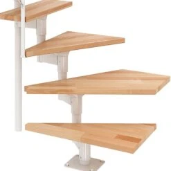 DOLLE Mittelholmtreppe Basel, Inkl. Einseitigem Edelstahlgeländer -Baustoffe Geschäft mittelholmtreppe dolle boston 4gew ul buche weiss ral9016 0607603 stufen f ae d01