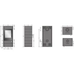 Justus Kaminofen Tova (W+) Stahl Schwarz -Baustoffe Geschäft mz 5696 11 tova ohne erweiterung