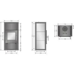 Justus Kaminofen Texas Specksteinkeramik Mit Schwarzem Stahl-Korpus -Baustoffe Geschäft mz 8258 22 texas