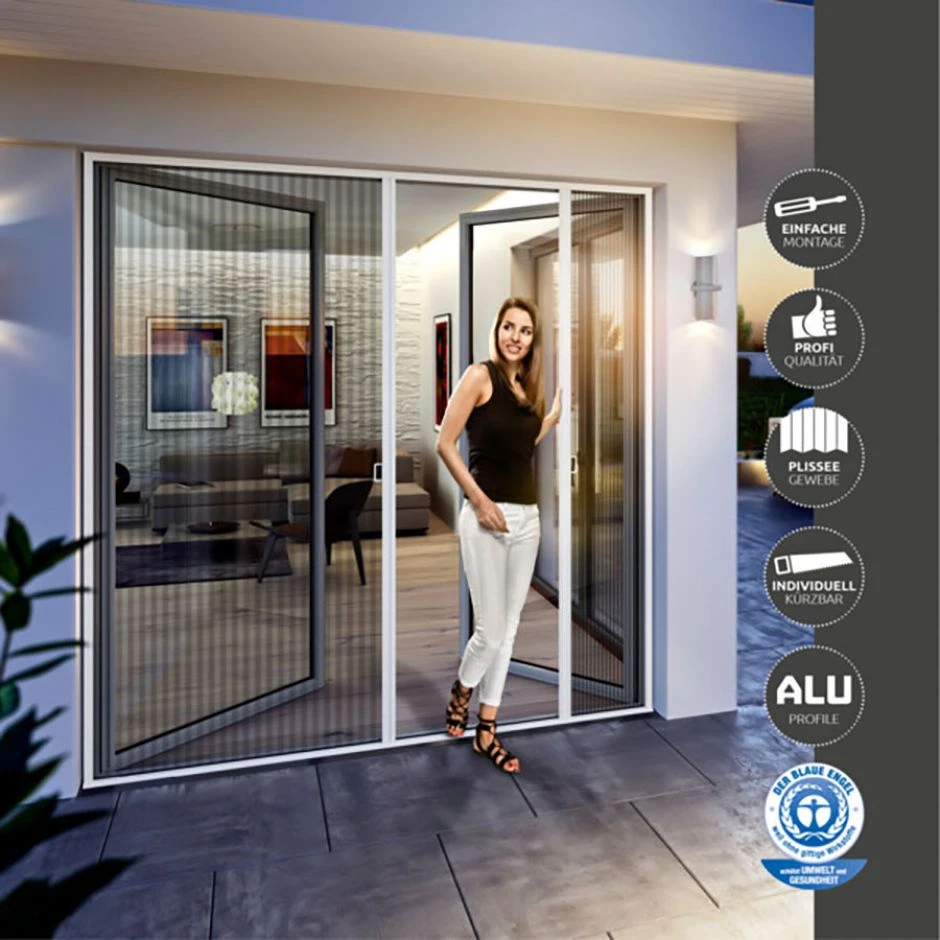 Windhager Insektenschutz Plissee EXPERT Für Doppeltüren Weiss 240x240 Cm 4 Windhager Insektenschutz Plissee EXPERT Für Doppeltüren Weiss 240x240 Cm – Bild 2