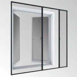 Windhager Insektenschutz Plissee EXPERT Für Doppeltüren Anthrazit 240x240 Cm
