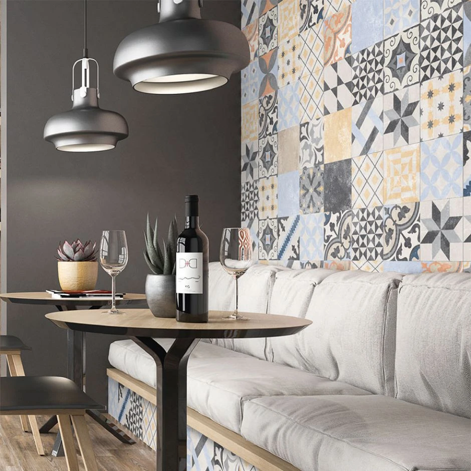 Fliesen Heidelberg Dekor 13 Glasiert Matt Mit Rundkante 18,6x18,6 Cm Stärke 8 Mm 4 Fliesen Heidelberg Dekor 13 Glasiert Matt Mit Rundkante 18,6x18,6 Cm Stärke 8 Mm – Bild 2