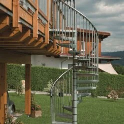 Minka Außentreppe Rondo Zink Plus Gartentreppe Wendetreppe -Baustoffe Geschäft rondo zink plus dsc8625