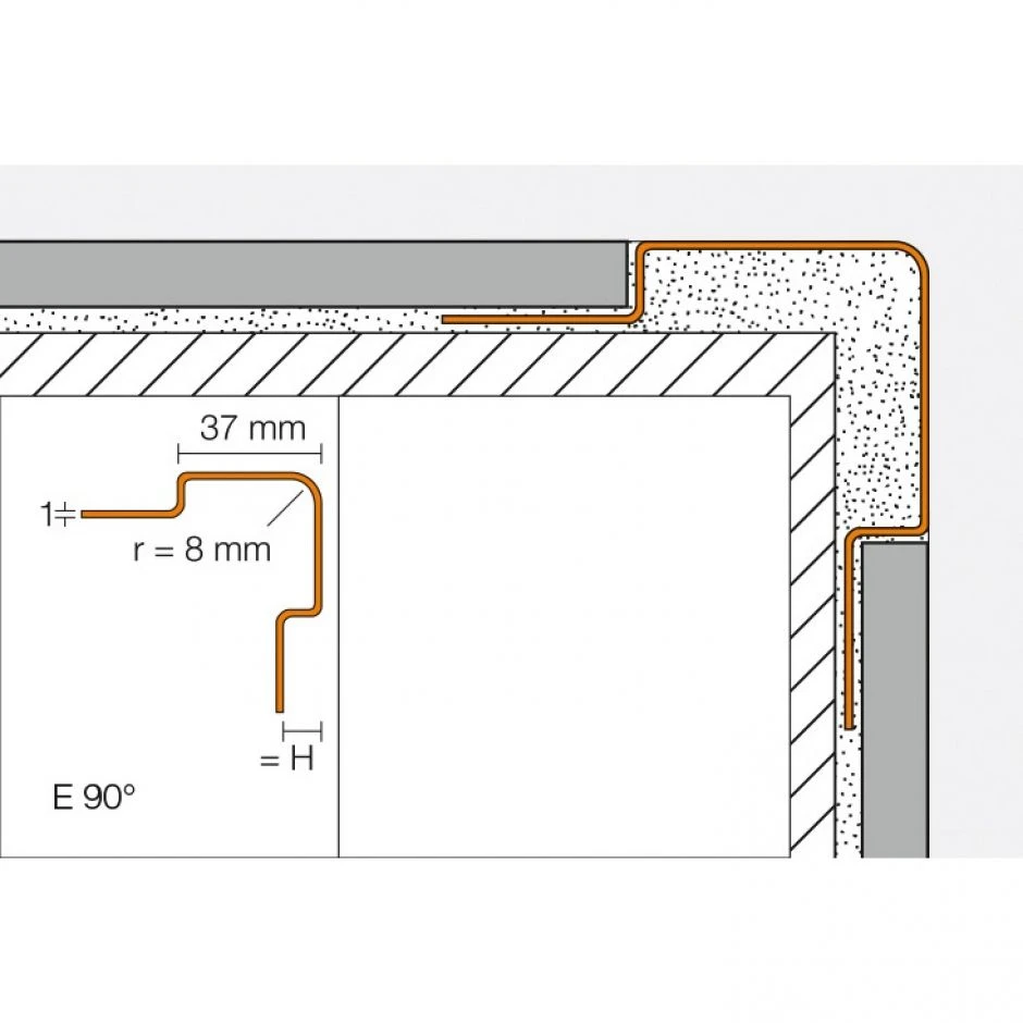 Schlüter-ECK E Eckprofil V4A Edelstahl 11mm 4 Schlüter-ECK E Eckprofil V4A Edelstahl 11mm – Bild 2